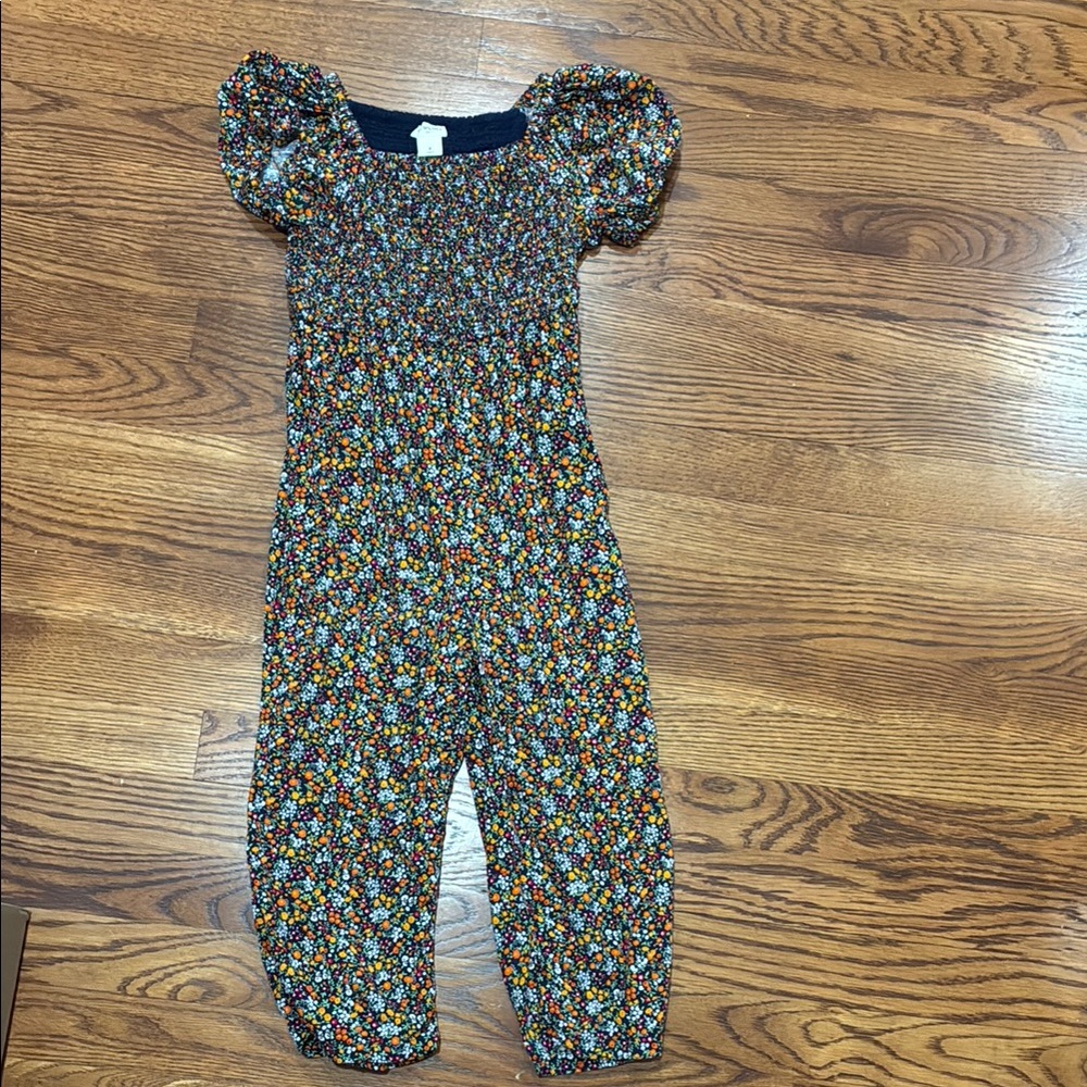 Crewcuts. Floral Puff-Sleeve Jumpsuit / Romper